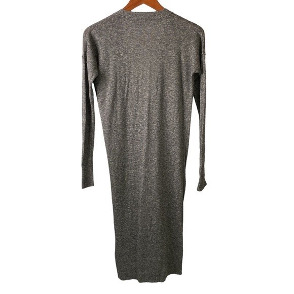 Vince Viscose Linen Longline Button Front Gray Cardigan Pockets Long Sleeves - Picture 6 of 16